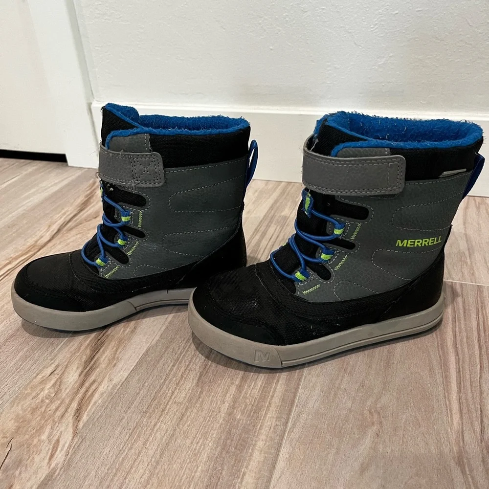 Merrell Toddler Black and Gray Winter Boots Size 11T - Picture 2 of 10